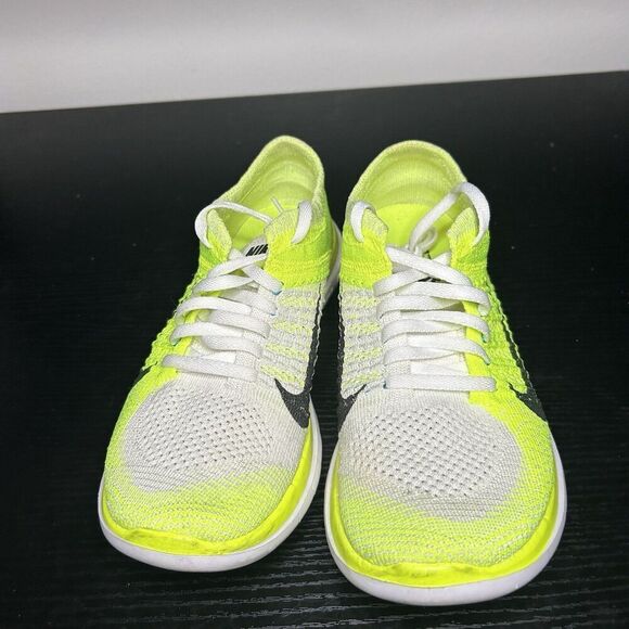 Nike Free 4.0 Flyknit Women's Size 7 Running Shoes Volt White - Picture 3 of 15